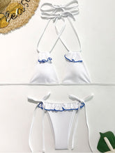 Traje de baño de bikini con volantes y cordones