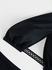 Sexy Solid Color Necktie Bikini Swimsuit