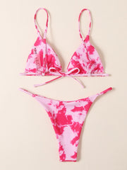Bikini-Badeanzug mit Batikmuster