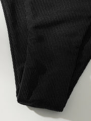 Sexy Solid Color Strappy Bikini Swimsuit