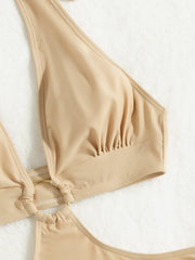 Sexy Solid Color Necktie Hollow-out One-piece Swimsuit