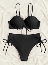 Sexy einfarbiger Bikini-Badeanzug