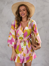 Vestido con puños y estampado geométrico