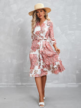 Printed Three-quarter Sleeves Dress