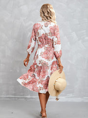 Printed Three-quarter Sleeves Dress