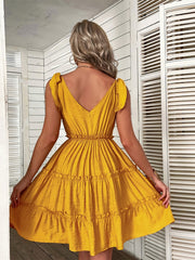 Vestido halter de color liso