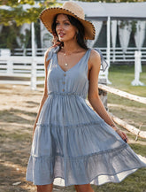 Vestido halter de color liso