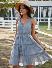 Vestido halter de color liso