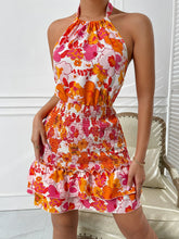 Halter And Strappy Bohemian Print Dress