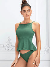 Solid Color Flounces Swimsuit