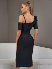 Backless Slit Prom Dress