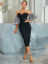 Trägerloses Cocktailkleid aus Spitze