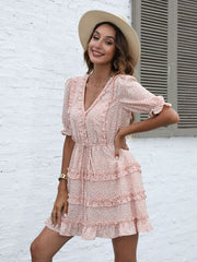 Lässiges Kleid mit floralen Volants