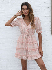 Lässiges Kleid mit floralen Volants