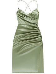 Hem Ruffled Slit Dress