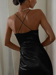 Hem Ruffled Slit Dress