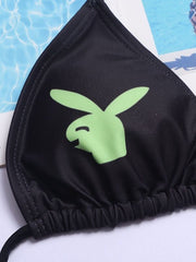 Sexy Rabbit Head Letter Bikini Swimsuit