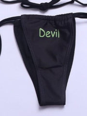 Sexy Rabbit Head Letter Bikini Swimsuit