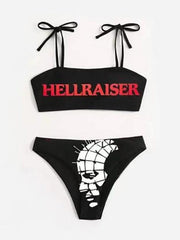 Sexy Punk Letter Bikini Swimsuit