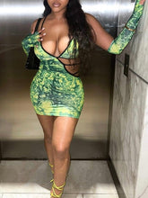 Sexy Print Cut-out Dress