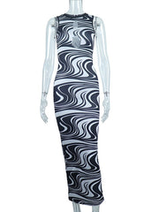 Vestido calado con estampado de cebra