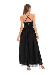 Vestido de noche de malla con lentejuelas