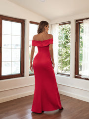 Strapless Solid Color Evening Dress
