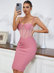 Durchsichtiges Sling Mesh Ballkleid