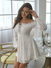 Tube Top Lace Embroidered Homecoming Dress