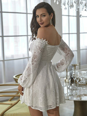 Tube Top Lace Embroidered Homecoming Dress