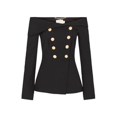 Conjunto mini bodycon de 2 piezas con hombros descubiertos y manga larga