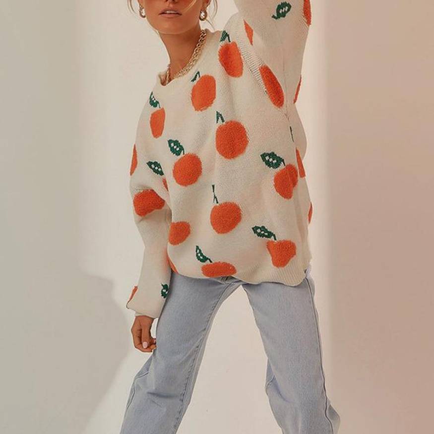 Cute Orange Pattern Sweater