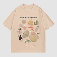 T-Shirt mit Cartoon-Tiermuster