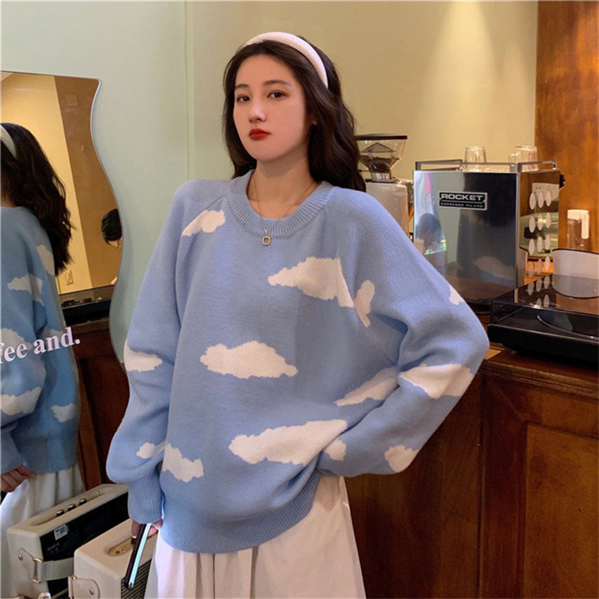 Chic Cloud Pattern Sweater