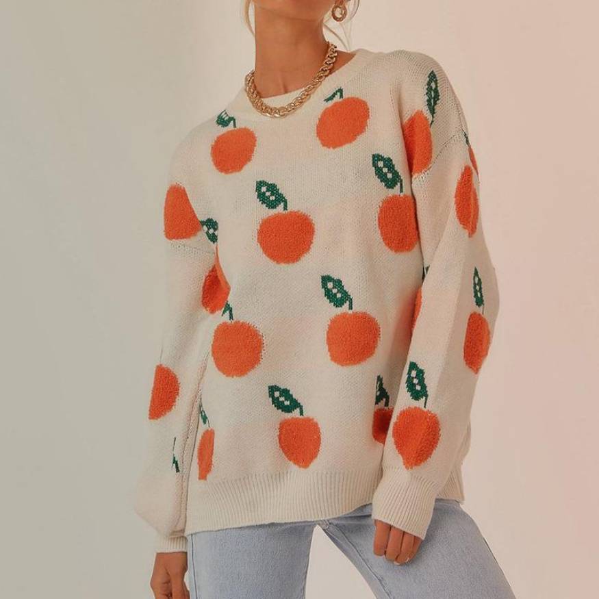 Cute Orange Pattern Sweater