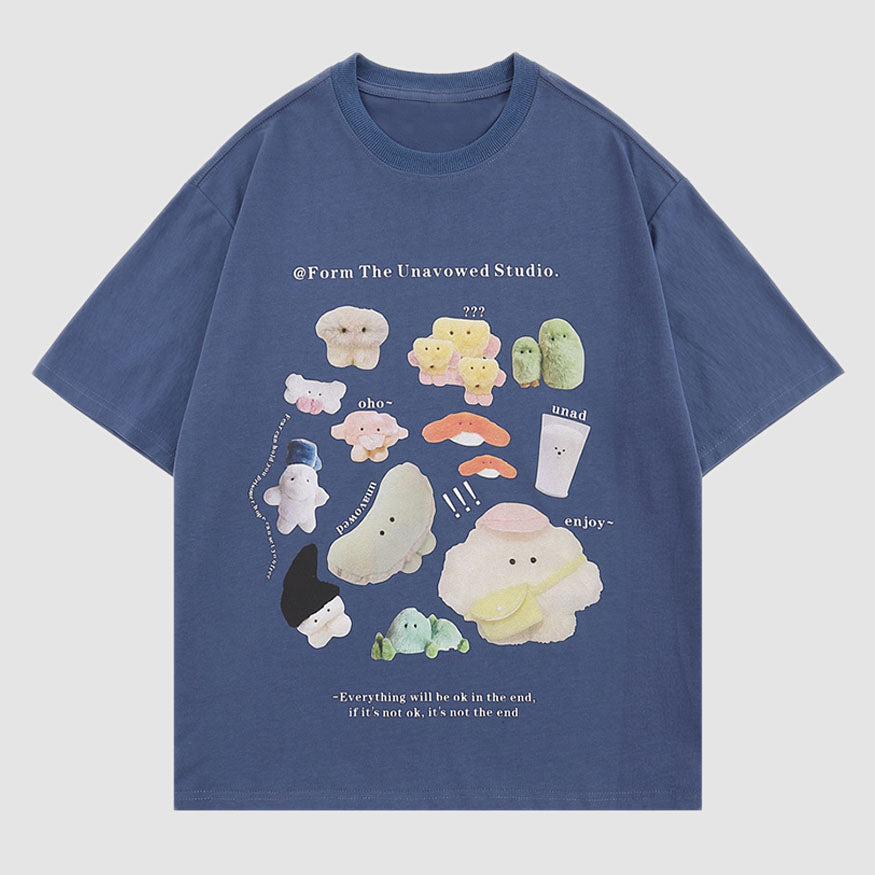 Camiseta estampada con dibujos de animales