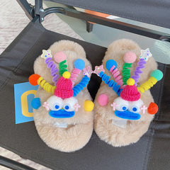 Lindas pantuflas esponjosas con forma de payaso