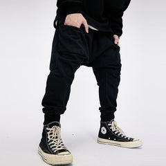 Stylish Drawstring Zipper Harem Pants