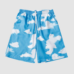 Zweiteiliges Hemd mit Wolkenmuster + Shorts