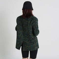 Stylish Leopard Pattern Blazer