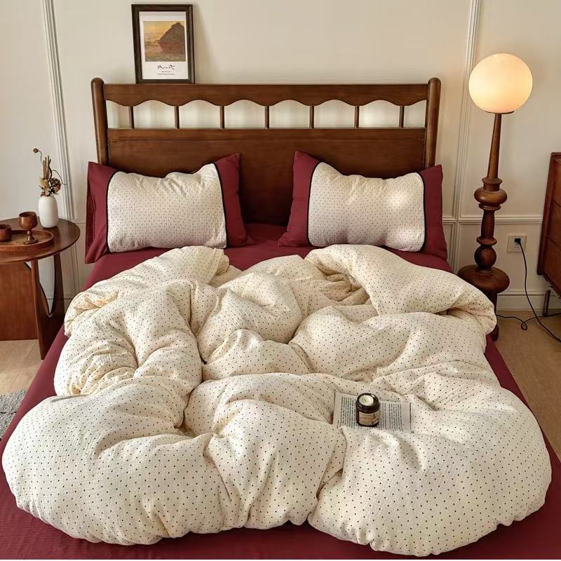 Camille French Polka Dot Bedding Set - Gray Dots