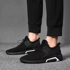 Zapatillas deportivas negras británicas de moda coreana para hombre