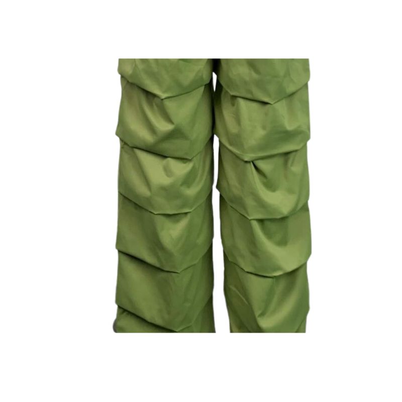 Pantalones cargo plisados ​​con cordón