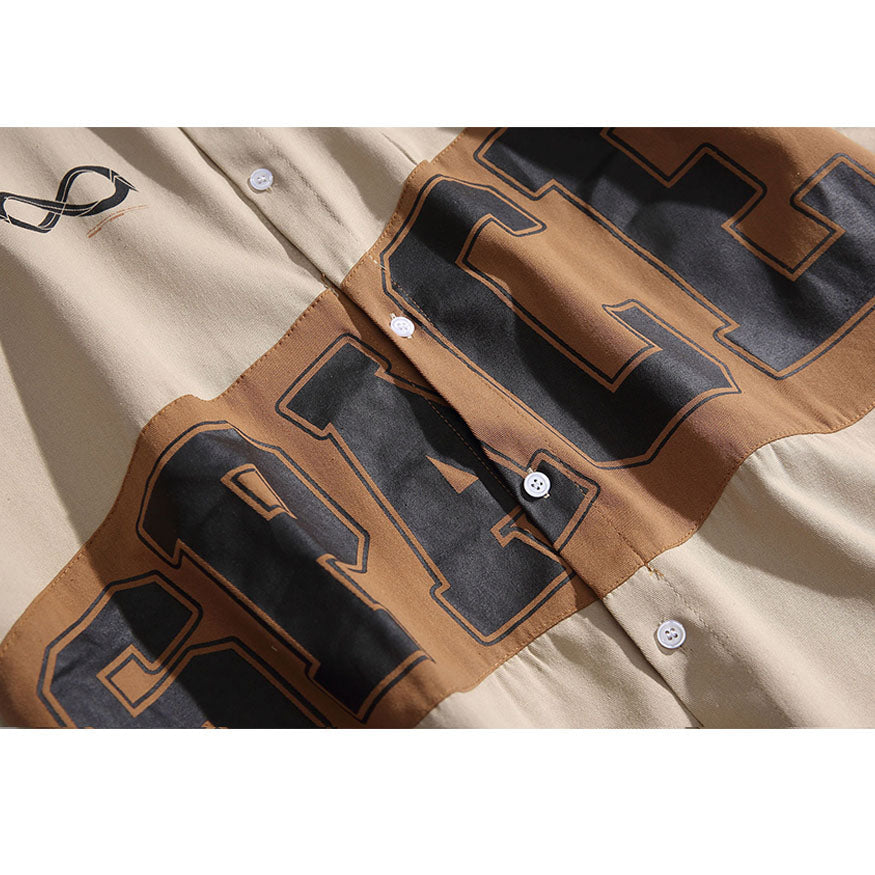 Camisas con patchwork de letras