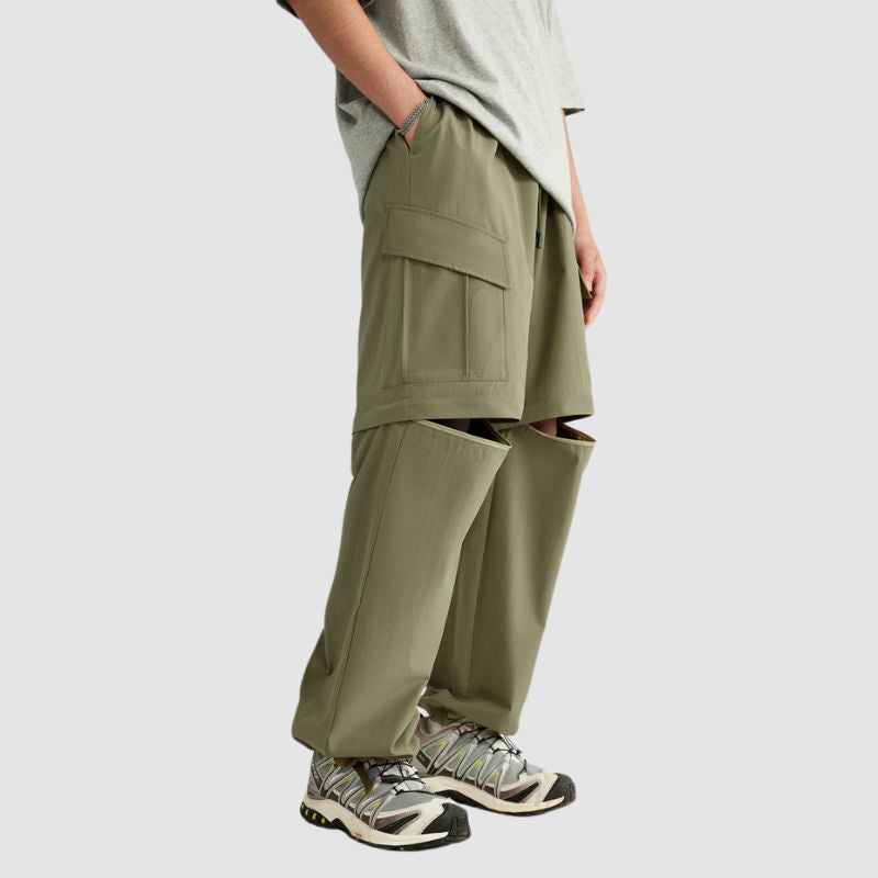 Pantalones cargo impermeables extraíbles con múltiples bolsillos