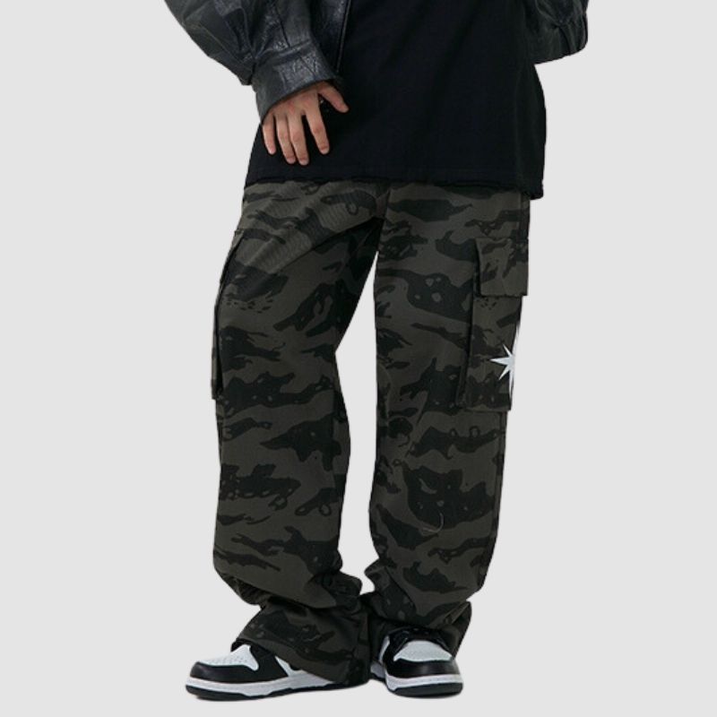 Pantalones cargo de camuflaje de hip-hop