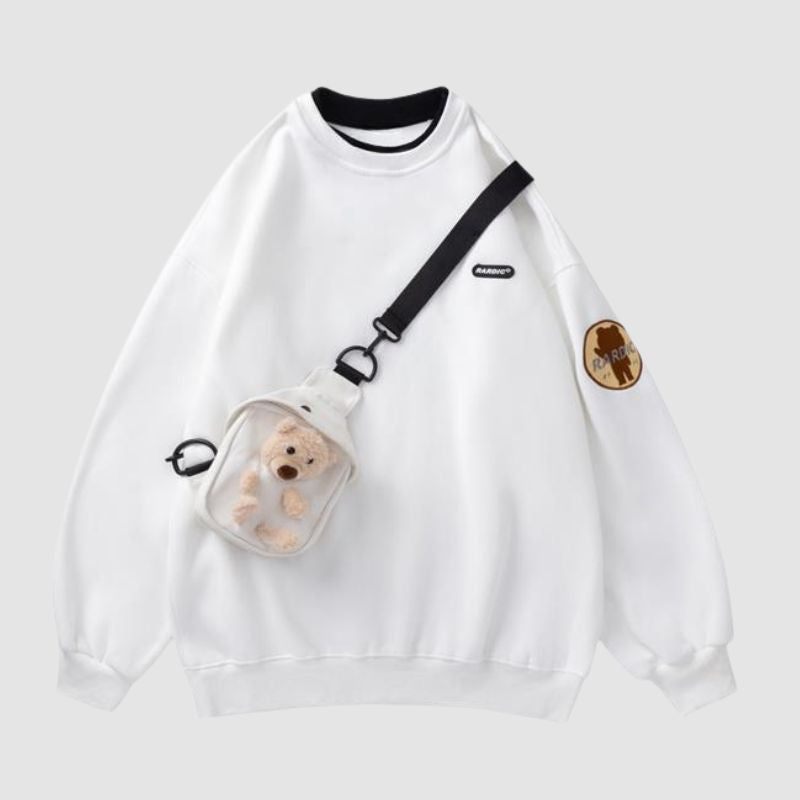 Sudadera con capucha de polar de diseño único + bolsa con osito de peluche