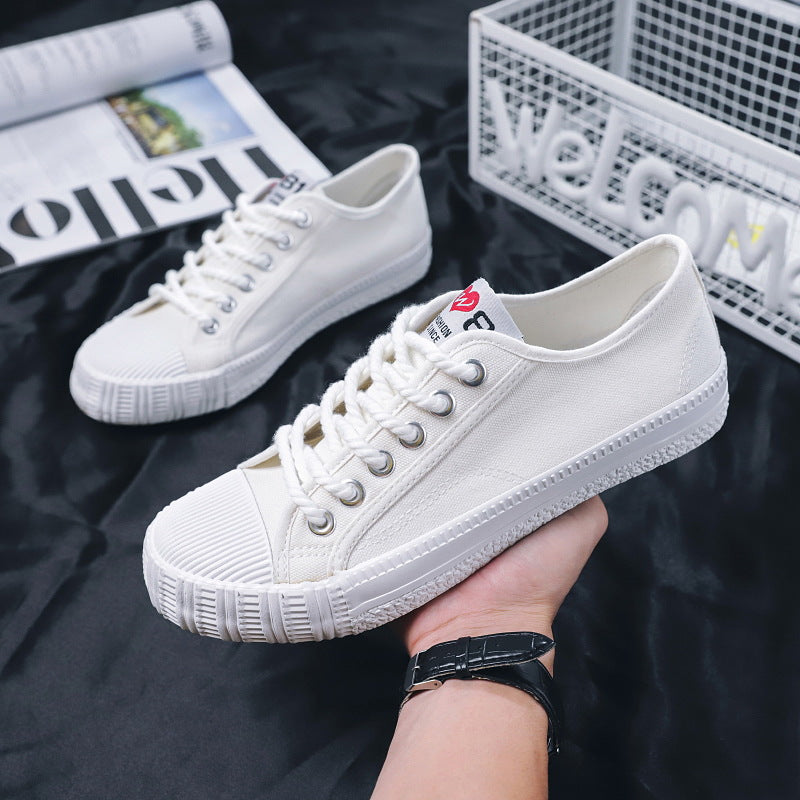 Herrenschuhe im koreanischen Stil, vielseitige Freizeitschuhe aus atmungsaktivem Biscuit Canvas