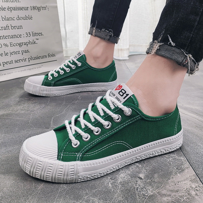 Herrenschuhe im koreanischen Stil, vielseitige Freizeitschuhe aus atmungsaktivem Biscuit Canvas