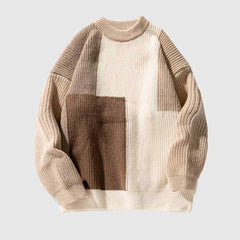 Color Block Textured Knit Sweater